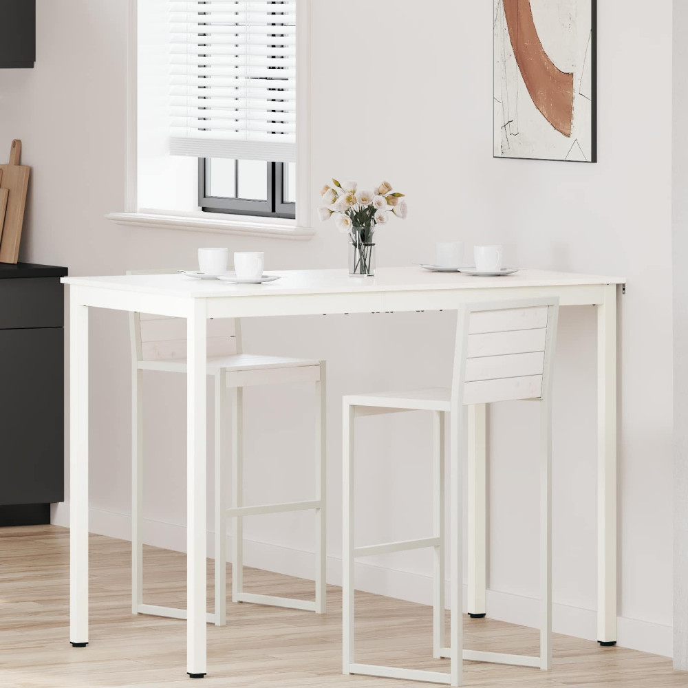 Produktbild för Barbord Vit 140 x 80 x 105 cm Massiv furu