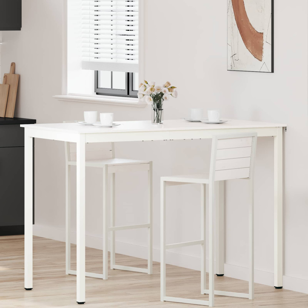 Produktbild för Barbord Vit 150 x 80 x 105 cm Massiv furu