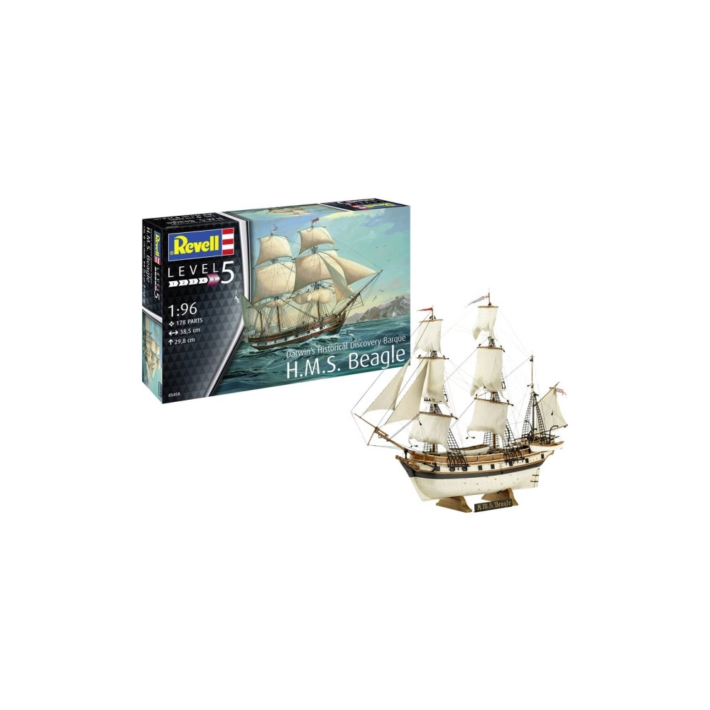 Produktbild för Revell 05458 Darwins historiska upptäcktsfartyg H.M.S. Beagl...