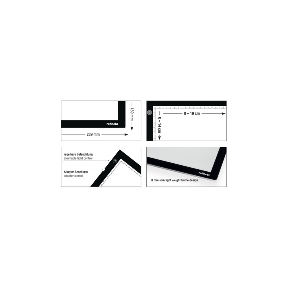 Produktbild för Reflecta LED Light Pad A5 Super Slim, Enbildsram, Svart, 19...
