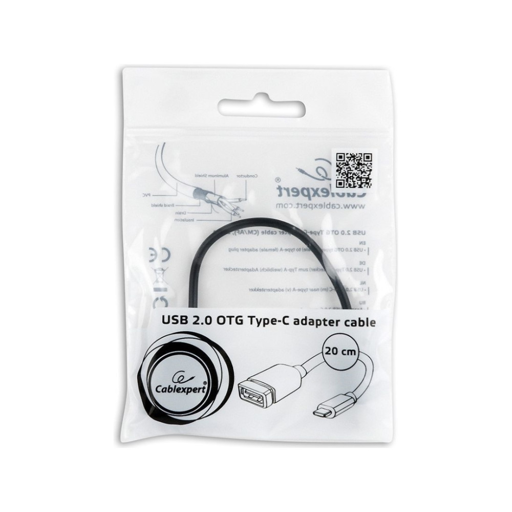 Produktbild för Cablexpert - USB typ C-adapter - USB-C till USB - 20 cm