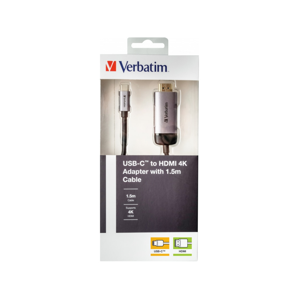 Produktbild för Verbatim kabel för video / ljud - HDMI / USB - 1.5 m