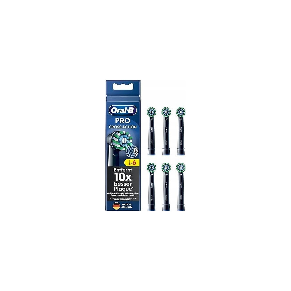 Produktbild för Oral-B påsättningsborstar svart ProCrossAction CleanMaximize...