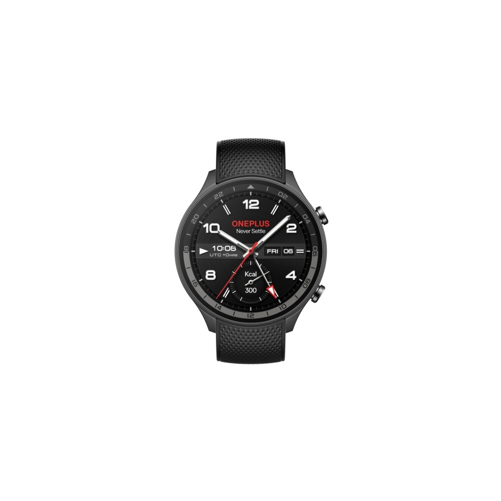 Produktbild för OnePlus Watch 2R - aluminiumlegering - smart klocka med rem - 32 GB - grå kanonmetall