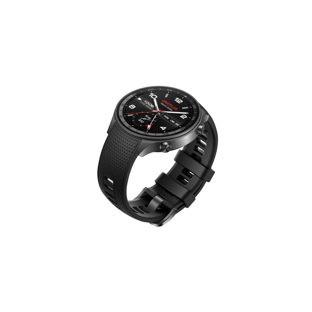 Produktbild för OnePlus Watch 2R - aluminiumlegering - smart klocka med rem - 32 GB - grå kanonmetall