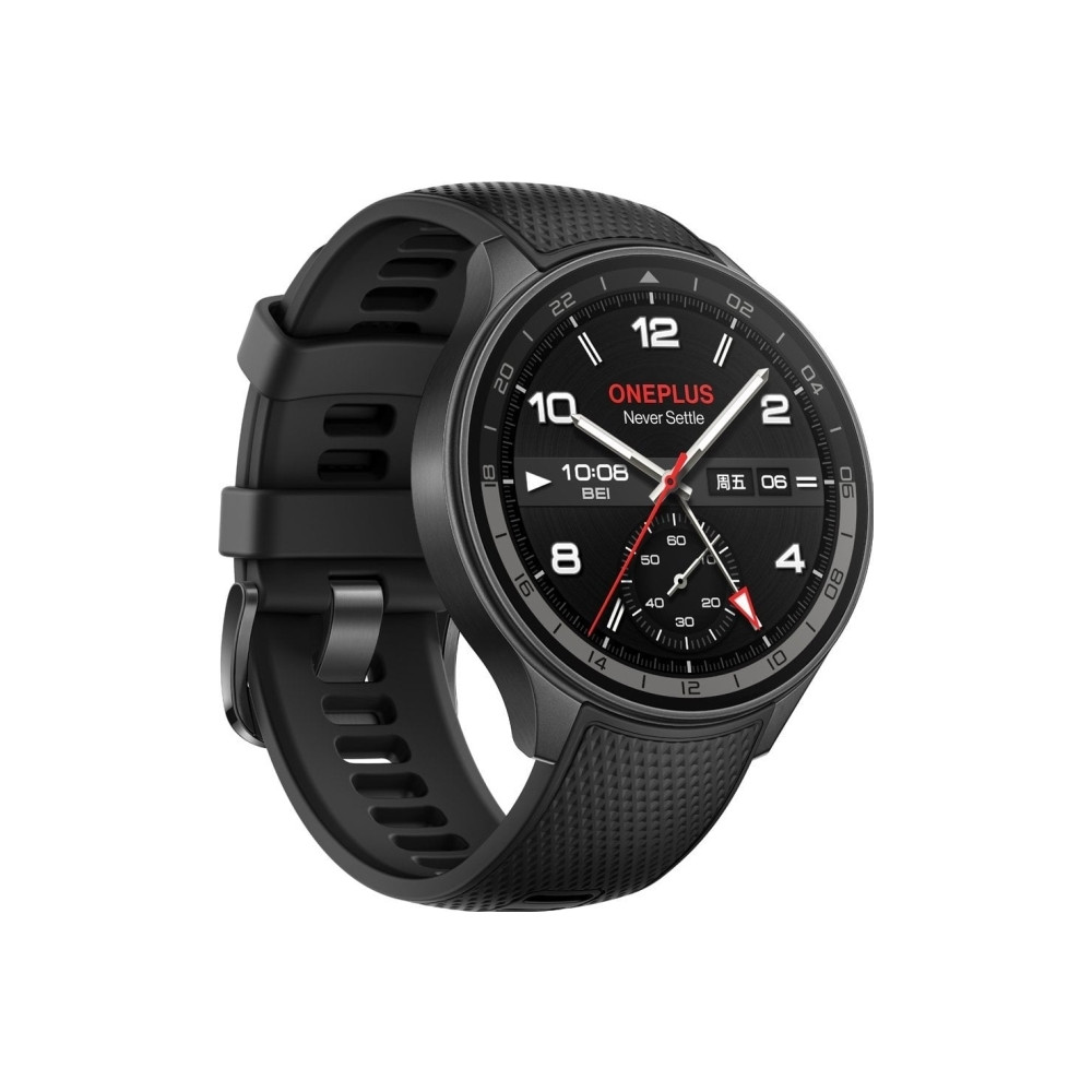 Produktbild för OnePlus Watch 2R - aluminiumlegering - smart klocka med rem - 32 GB - grå kanonmetall