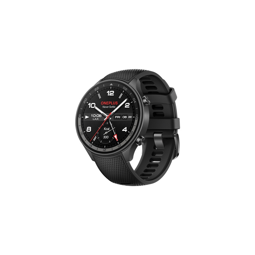 Produktbild för OnePlus Watch 2R - aluminiumlegering - smart klocka med rem - 32 GB - grå kanonmetall