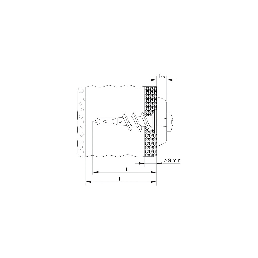 Produktbild för Fischer 24556, Väggplugg, Gipsskiva, 31 mm, 4 mm, 5 mm, 100...