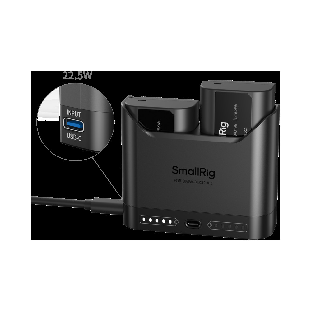 Produktbild för SmallRig 5487 Turbo Charging Kit for DMW-BLK22 Camera Batteries