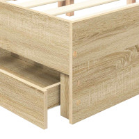 Produktbild för Sängram med låda Sonoma-ek 150 x 200 cm Konstruerat trä