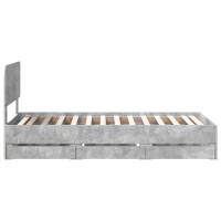 Produktbild för Sängram med låda BetongGrå 90 x 200 cm Konstruerat trä