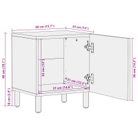 Produktbild för Nattduksbord Vit 40 x 33 x 46 cm Massivt mangoträ