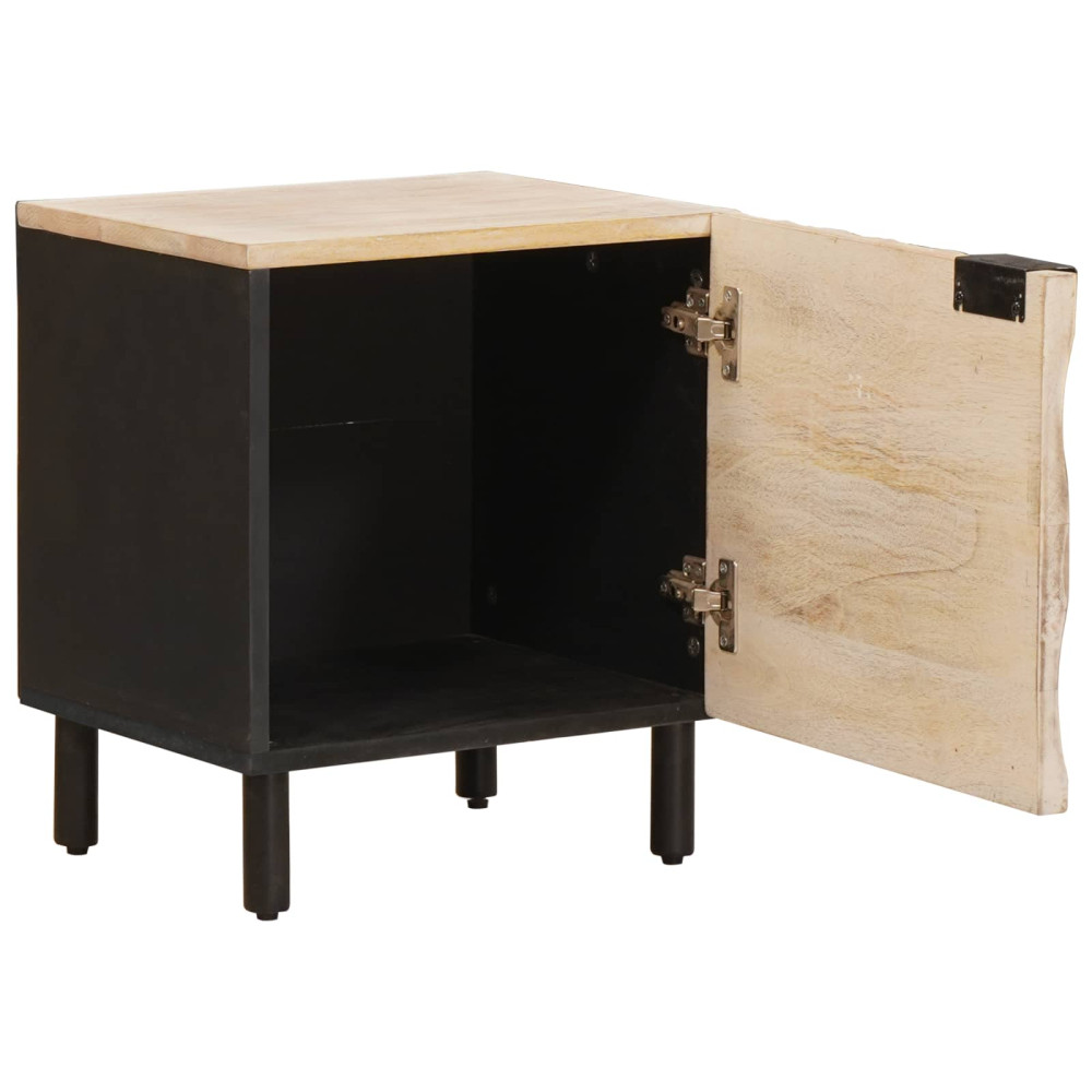 Produktbild för Nattduksbord Vit 40 x 33 x 46 cm Massivt mangoträ