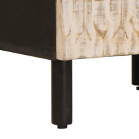 Produktbild för Nattduksbord Vit 40 x 33 x 46 cm Massivt mangoträ