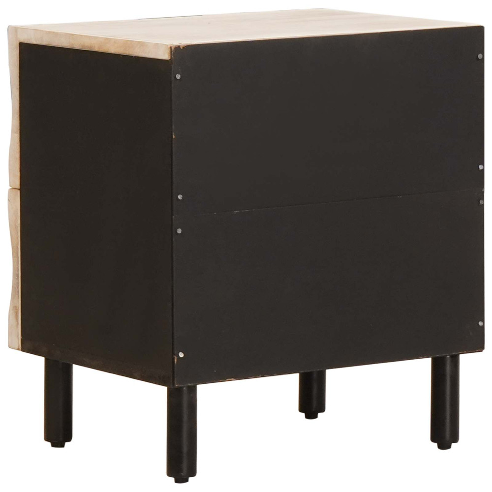Produktbild för Nattduksbord 2 pcs Vit 40 x 33 x 46 cm Massivt mangoträ