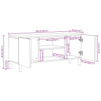 Produktbild för TV-skåp Vit Tvätt Finish 105 x 33 x 46 cm Massivt mangoträ