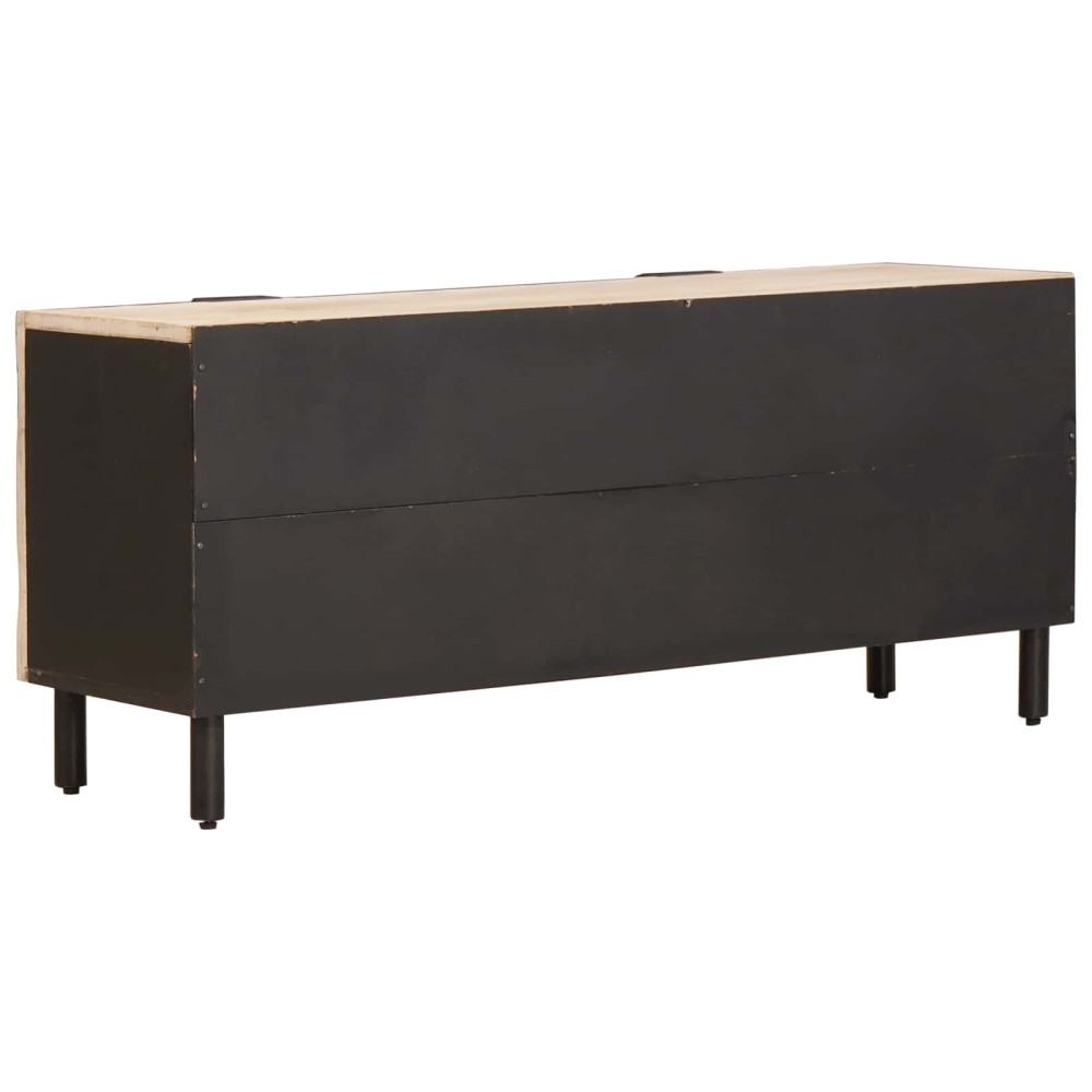 Produktbild för TV-skåp Vit Tvätt Finish 105 x 33 x 46 cm Massivt mangoträ