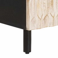 Produktbild för TV-skåp Vit Tvätt Finish 105 x 33 x 46 cm Massivt mangoträ