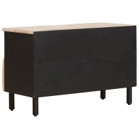 Produktbild för TV-skåp Vit Tvätt Finish 70 x 33 x 46 cm Massivt mangoträ