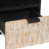 Produktbild för TV-skåp Vit Tvätt Finish 70 x 33 x 46 cm Massivt mangoträ