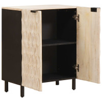 Produktbild för Sideboard Vit Tvätt Finish 60 x 33 x 75 cm Massivt mangoträ