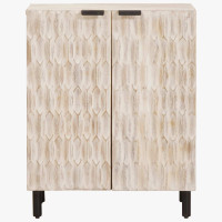 Produktbild för Sideboard Vit Tvätt Finish 60 x 33 x 75 cm Massivt mangoträ