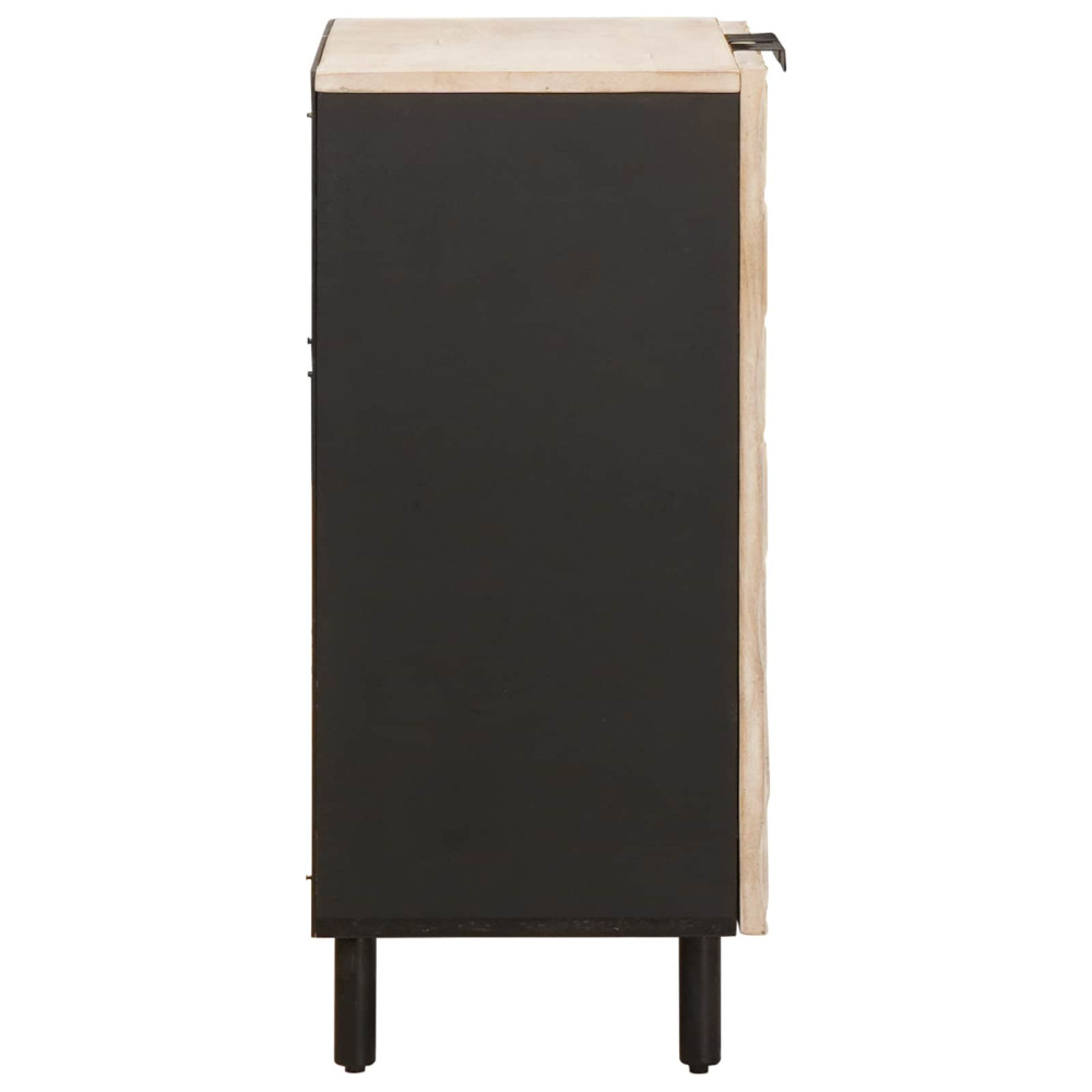 Produktbild för Sideboard Vit Tvätt Finish 60 x 33 x 75 cm Massivt mangoträ