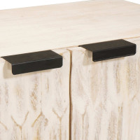 Produktbild för Sideboard Vit Tvätt Finish 60 x 33 x 75 cm Massivt mangoträ