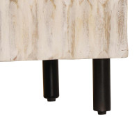 Produktbild för Sideboard Vit Tvätt Finish 60 x 33 x 75 cm Massivt mangoträ