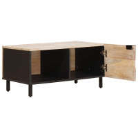 Produktbild för Kaffeebord Vit 80 x 50 x 40 cm Massivt mangoträ