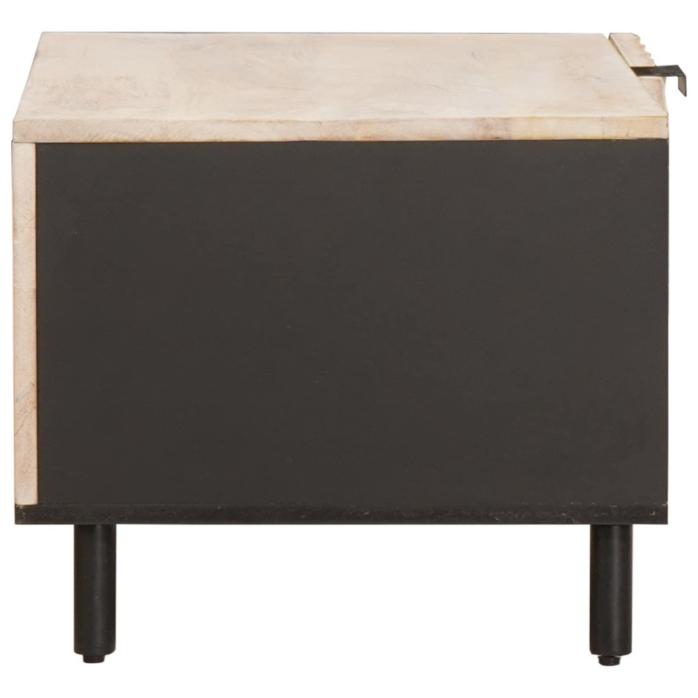 Produktbild för Kaffeebord Vit 80 x 50 x 40 cm Massivt mangoträ