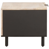 Produktbild för Kaffeebord Vit 80 x 50 x 40 cm Massivt mangoträ