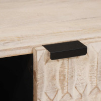 Produktbild för Kaffeebord Vit 80 x 50 x 40 cm Massivt mangoträ