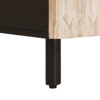 Produktbild för Nattduksbord med låda Vit 50 x 33 x 60 cm Massivt mangoträ