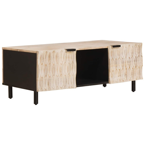 vidaXL Kaffeebord Vit 100 x 54 x 40 cm Massivt mangoträ