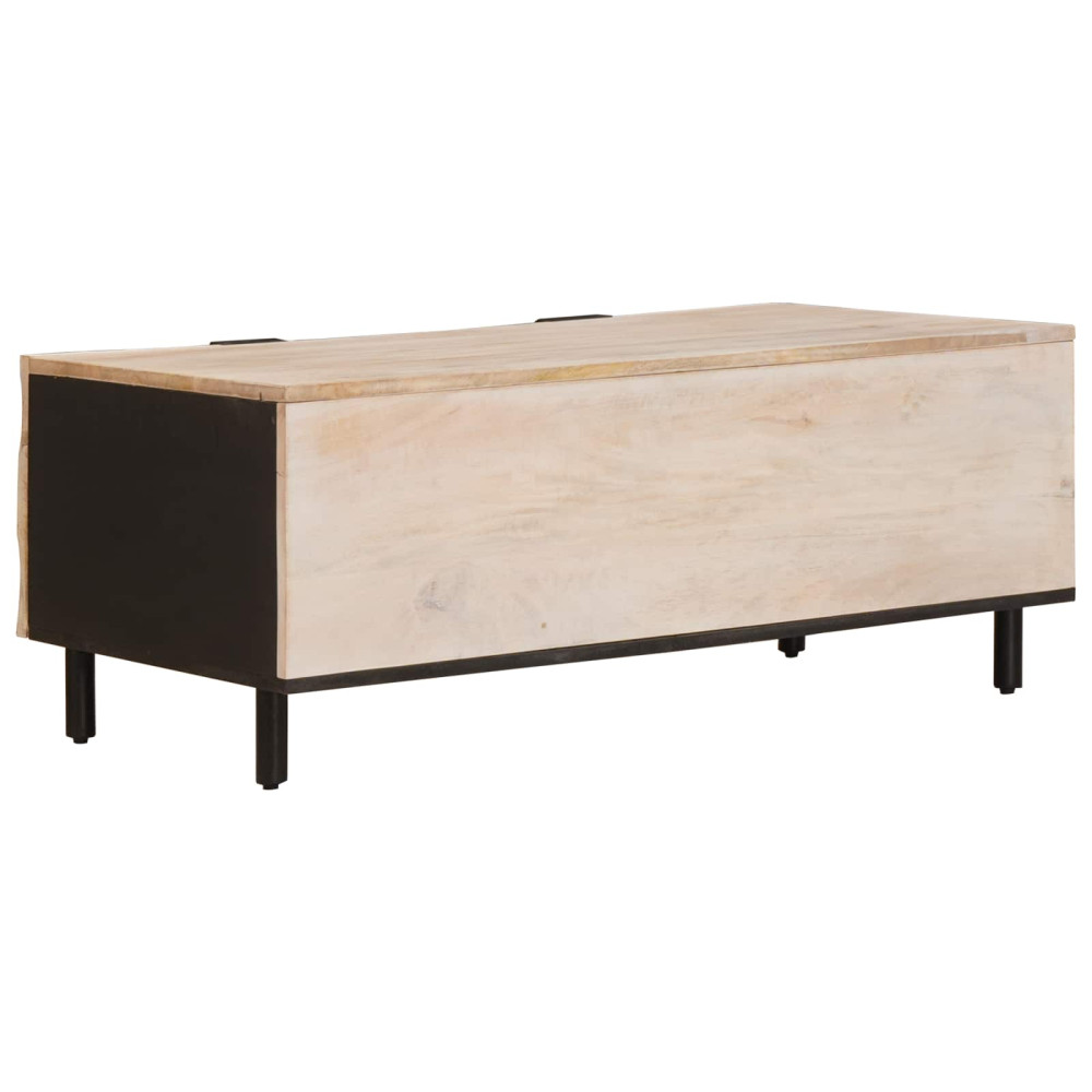 Produktbild för Kaffeebord Vit 100 x 54 x 40 cm Massivt mangoträ