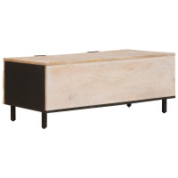 Produktbild för Kaffeebord Vit 100 x 54 x 40 cm Massivt mangoträ