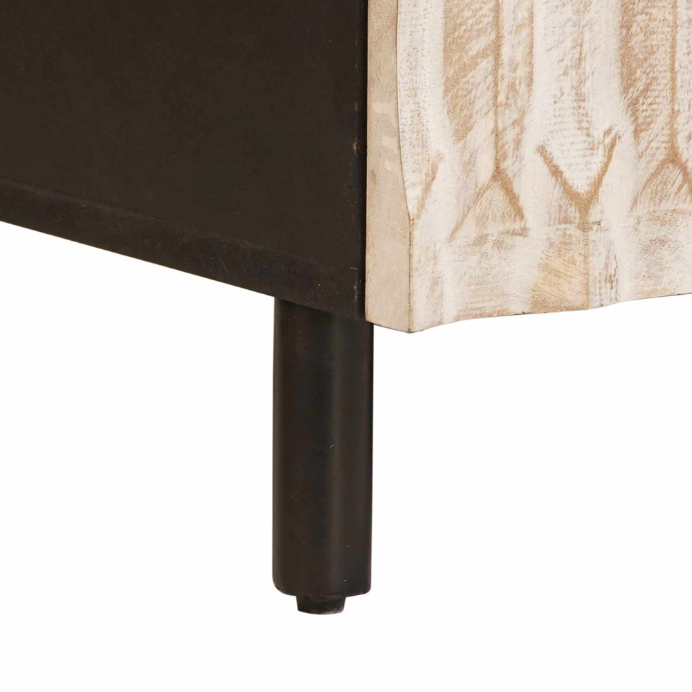 Produktbild för Kaffeebord Vit 100 x 54 x 40 cm Massivt mangoträ