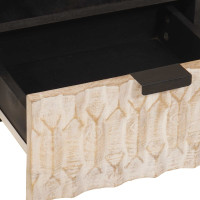 Produktbild för Kaffeebord med låda Vit 80 x 54 x 40 cm Massivt mangoträ