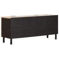 Produktbild för TV-skåp Vit Tvätt Finish 105 x 33 x 46 cm Massivt mangoträ