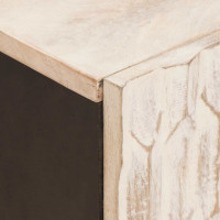 Produktbild för TV-skåp Vit Tvätt Finish 105 x 33 x 46 cm Massivt mangoträ
