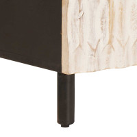 Produktbild för TV-skåp Vit Tvätt Finish 105 x 33 x 46 cm Massivt mangoträ