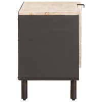 Produktbild för TV-skåp Vit Tvätt Finish 80 x 33 x 46 cm Massivt mangoträ
