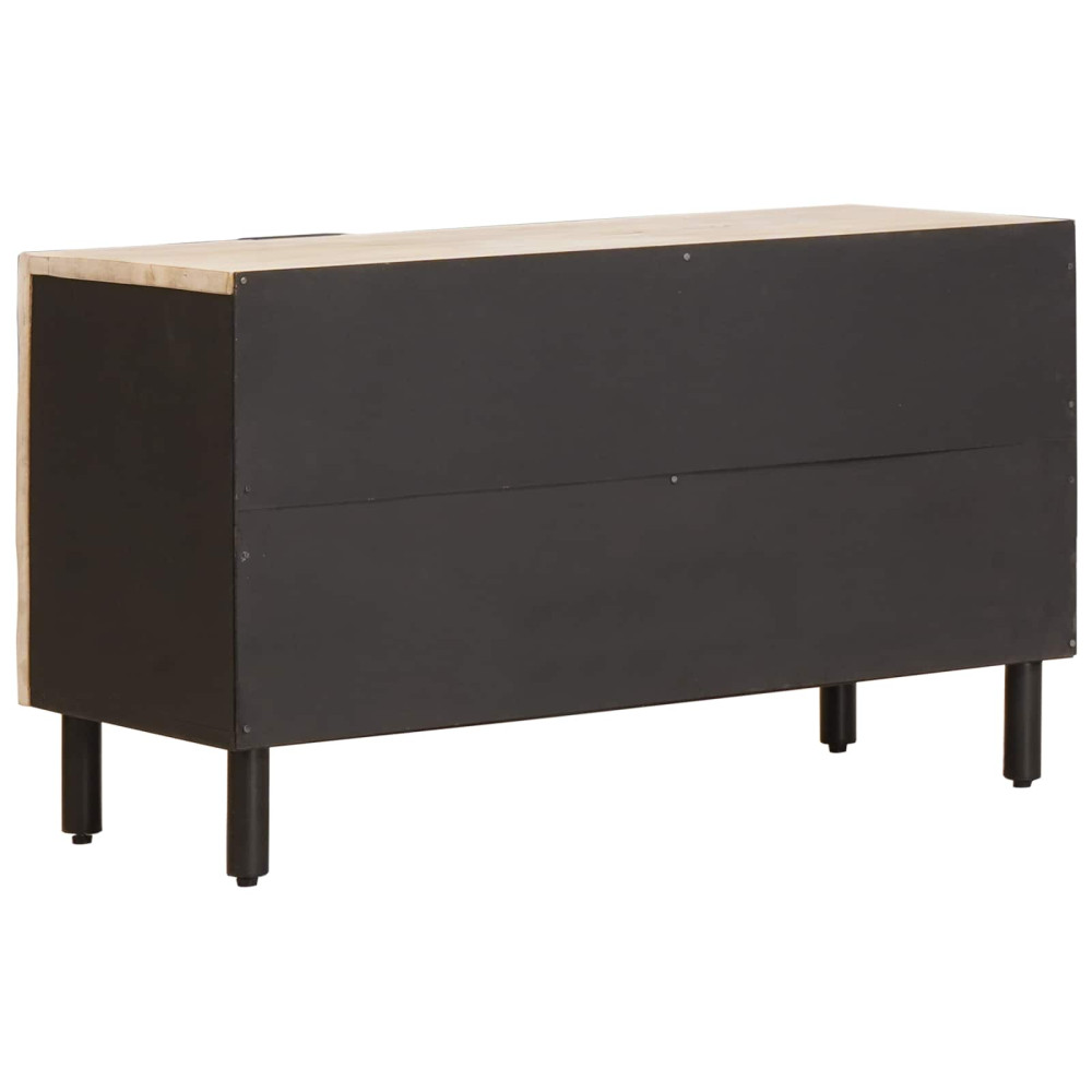 Produktbild för TV-skåp Vit Tvätt Finish 80 x 33 x 46 cm Massivt mangoträ