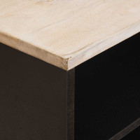 Produktbild för TV-skåp Vit Tvätt Finish 80 x 33 x 46 cm Massivt mangoträ