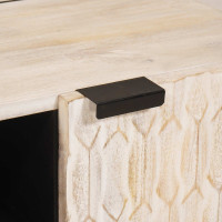 Produktbild för TV-skåp Vit Tvätt Finish 80 x 33 x 46 cm Massivt mangoträ