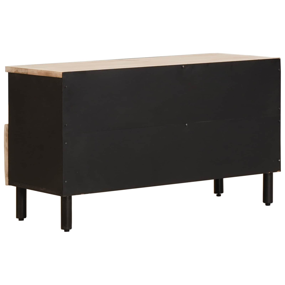 Produktbild för TV-skåp Vit Tvätt Finish 80 x 33 x 46 cm Massivt mangoträ