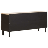 Produktbild för TV-skåp Vit Tvätt Finish 100 x 33 x 46 cm Massivt mangoträ