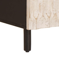 Produktbild för TV-skåp Vit Tvätt Finish 100 x 33 x 46 cm Massivt mangoträ