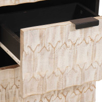 Produktbild för Sideboard Vit Tvätt Finish 40 x 33 x 75 cm Massivt mangoträ